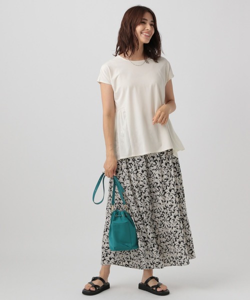 Elura（エルーラ）の「異素材コンビプルオーバー/133650（Tシャツ/カットソー・レディース・ブラック/ホワイト/グリーン系その他・FREE）」の8枚目の写真