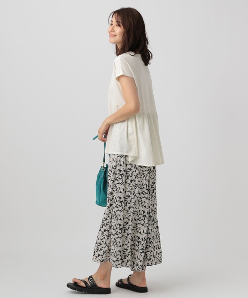 Elura（エルーラ）の「異素材コンビプルオーバー/133650（Tシャツ/カットソー・レディース・ブラック/ホワイト/グリーン系その他・FREE）」の9枚目の写真