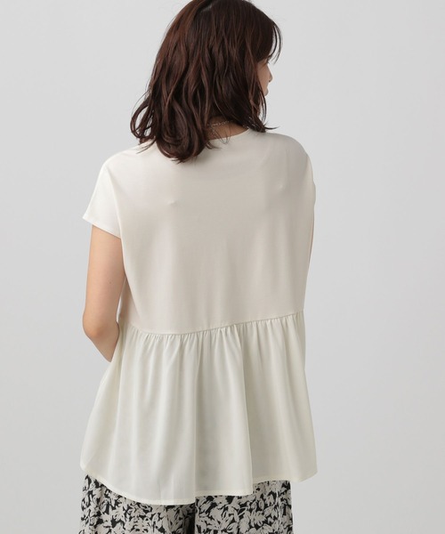 Elura（エルーラ）の「異素材コンビプルオーバー/133650（Tシャツ/カットソー・レディース・ブラック/ホワイト/グリーン系その他・FREE）」の7枚目の写真