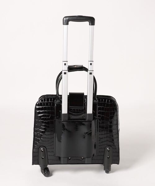 Three Four Time（ｽﾘｰﾌｫｰﾀｲﾑ）の「4輪型押しレトロキャリーBAG　＠（スーツケース/キャリーバッグ・レディース・ブラック・FREE）」の3枚目の写真