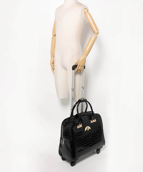 Three Four Time（ｽﾘｰﾌｫｰﾀｲﾑ）の「4輪型押しレトロキャリーBAG　＠（スーツケース/キャリーバッグ・レディース・ブラック・FREE）」の5枚目の写真