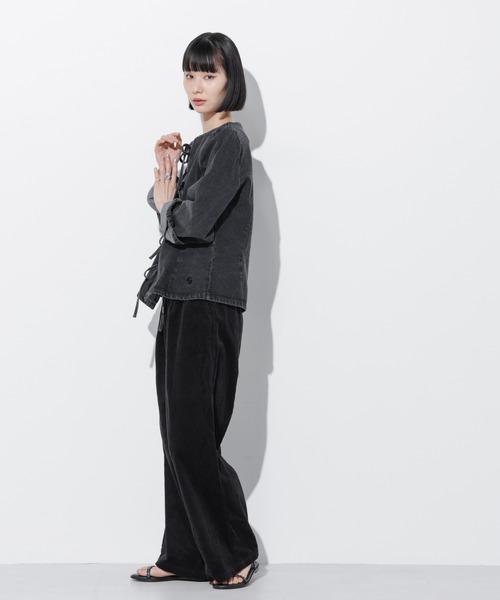Apo(s)ture(アポスチャー)の「ARIA-004/コーデュロイドロストワイドパンツ(その他パンツ・レディース・ブラック/ベージュ/ブラウン/グリーン・XS/S/M/L/XL)」の14枚目の写真