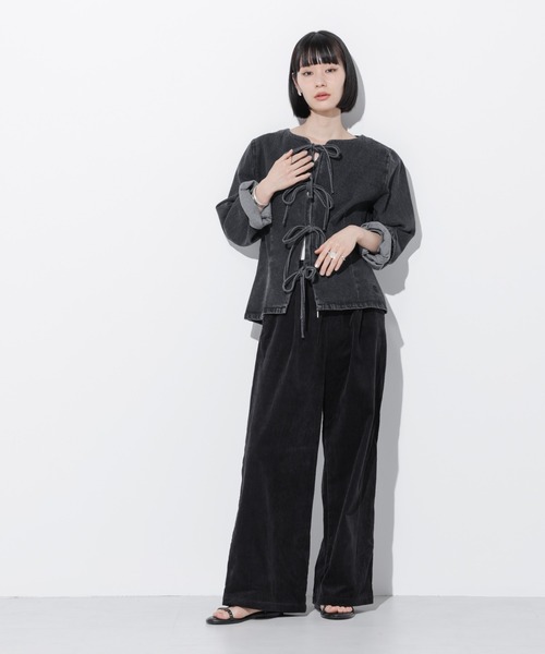 Apo(s)ture(アポスチャー)の「ARIA-004/コーデュロイドロストワイドパンツ(その他パンツ・レディース・ブラック/ベージュ/ブラウン/グリーン・XS/S/M/L/XL)」の15枚目の写真