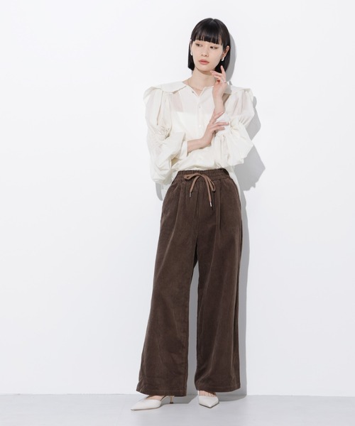 Apo(s)ture(アポスチャー)の「ARIA-004/コーデュロイドロストワイドパンツ(その他パンツ・レディース・ブラック/ベージュ/ブラウン/グリーン・XS/S/M/L/XL)」の19枚目の写真