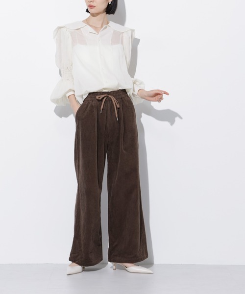 Apo(s)ture(アポスチャー)の「ARIA-004/コーデュロイドロストワイドパンツ(その他パンツ・レディース・ブラック/ベージュ/ブラウン/グリーン・XS/S/M/L/XL)」の17枚目の写真