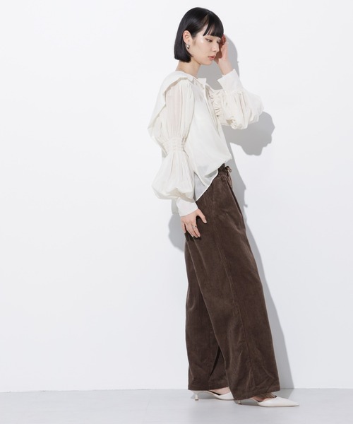 Apo(s)ture(アポスチャー)の「ARIA-004/コーデュロイドロストワイドパンツ(その他パンツ・レディース・ブラック/ベージュ/ブラウン/グリーン・XS/S/M/L/XL)」の20枚目の写真