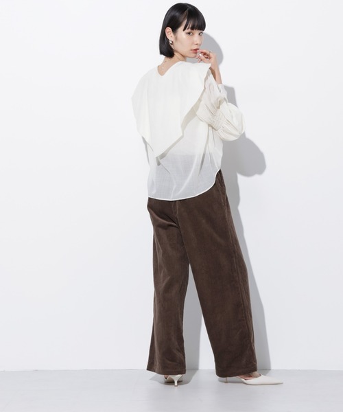 Apo(s)ture(アポスチャー)の「ARIA-004/コーデュロイドロストワイドパンツ(その他パンツ・レディース・ブラック/ベージュ/ブラウン/グリーン・XS/S/M/L/XL)」の21枚目の写真