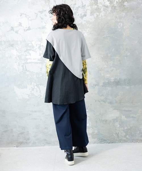 OSMOSIS（オズモーシス）の「タックワイドパンツ（その他パンツ・レディース・ベージュ/ネイビー/ライトグリーン/グレー・ONE SIZE）」の9枚目の写真