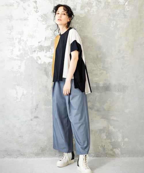 OSMOSIS（オズモーシス）の「タックワイドパンツ（その他パンツ・レディース・ベージュ/ネイビー/ライトグリーン/グレー・ONE SIZE）」の12枚目の写真