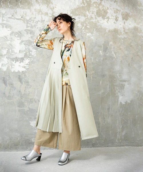 OSMOSIS（オズモーシス）の「タックワイドパンツ（その他パンツ・レディース・ベージュ/ネイビー/ライトグリーン/グレー・ONE SIZE）」の15枚目の写真