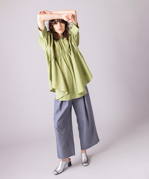 OSMOSIS（オズモーシス）の「タックワイドパンツ（その他パンツ・レディース・ベージュ/ネイビー/ライトグリーン/グレー・ONE SIZE）」の17枚目の写真