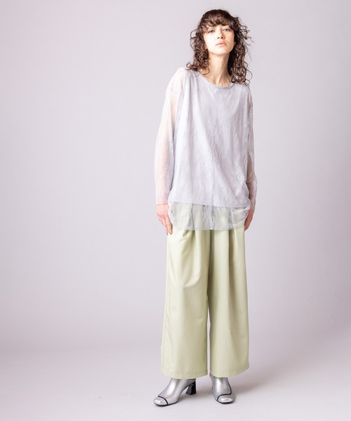 OSMOSIS（オズモーシス）の「タックワイドパンツ（その他パンツ・レディース・ベージュ/ネイビー/ライトグリーン/グレー・ONE SIZE）」の19枚目の写真