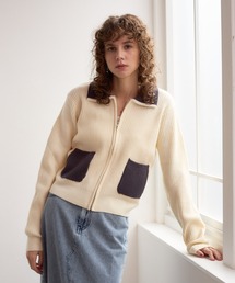 Formeque（フォルミーク）の「バイカラーニットカーディガン（カーディガン/ボレロ）」