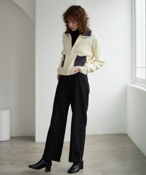 Formeque（フォルミーク）の「バイカラーニットカーディガン（カーディガン/ボレロ・レディース・アイボリー・FREE）」の9枚目の写真