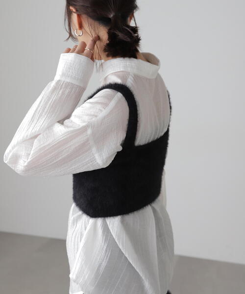 FREE'S MART(フリーズマート)の「◇シャギービスチェ(ベスト・レディース・ブラウン/ブラック/ホワイト・FREE)」の16枚目の写真