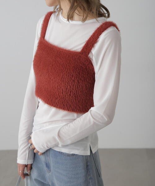 FREE'S MART(フリーズマート)の「◇シャギービスチェ(ベスト・レディース・ブラウン/ブラック/ホワイト・FREE)」の8枚目の写真