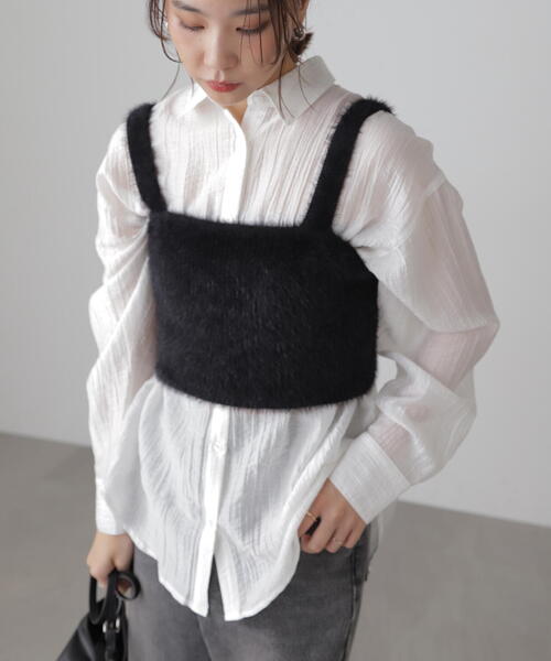 FREE'S MART(フリーズマート)の「◇シャギービスチェ(ベスト・レディース・ブラウン/ブラック/ホワイト・FREE)」の3枚目の写真