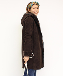 mystic | 【予約限定★ニットプレゼント】フードムートンコート(ムートンコート)