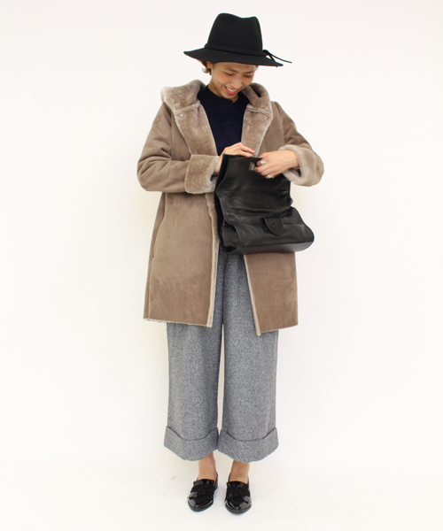 mystic(ミスティック)の「【予約限定★ニットプレゼント】フードムートンコート(ムートンコート・レディース・ブラウン/モカ/キャメル・FREE)」の17枚目の写真