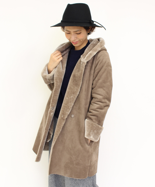 mystic(ミスティック)の「【予約限定★ニットプレゼント】フードムートンコート(ムートンコート・レディース・ブラウン/モカ/キャメル・FREE)」の20枚目の写真