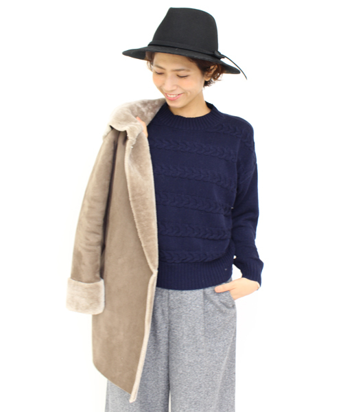 mystic(ミスティック)の「【予約限定★ニットプレゼント】フードムートンコート(ムートンコート・レディース・ブラウン/モカ/キャメル・FREE)」の13枚目の写真