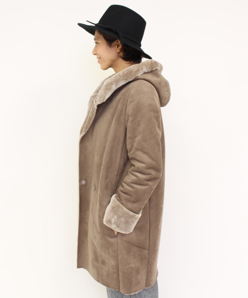 mystic(ミスティック)の「【予約限定★ニットプレゼント】フードムートンコート(ムートンコート・レディース・ブラウン/モカ/キャメル・FREE)」の14枚目の写真
