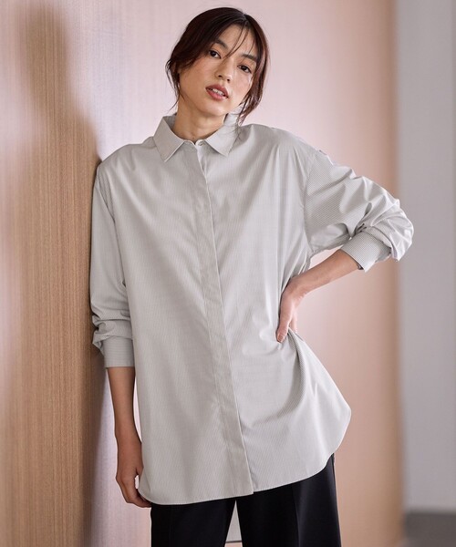 ANY(エニィ)の「ロングシャツ(シャツ/ブラウス・レディース・ブルー系3/ライトグレー系1/ブラウン系3/ホワイト系・F)」の16枚目の写真
