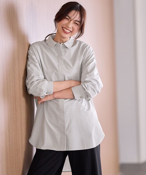 ANY(エニィ)の「ロングシャツ(シャツ/ブラウス・レディース・ブルー系3/ライトグレー系1/ブラウン系3/ホワイト系・F)」の17枚目の写真