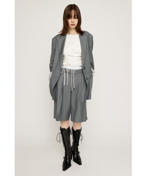 SLY（スライ）の「【再入荷】DROST GATHER COMPACT TOPS ドロスト ギャザー コンパクト トップス（Tシャツ/カットソー・レディース・ブラック/ホワイト/レッド/杢グレー・FREE）」の9枚目の写真