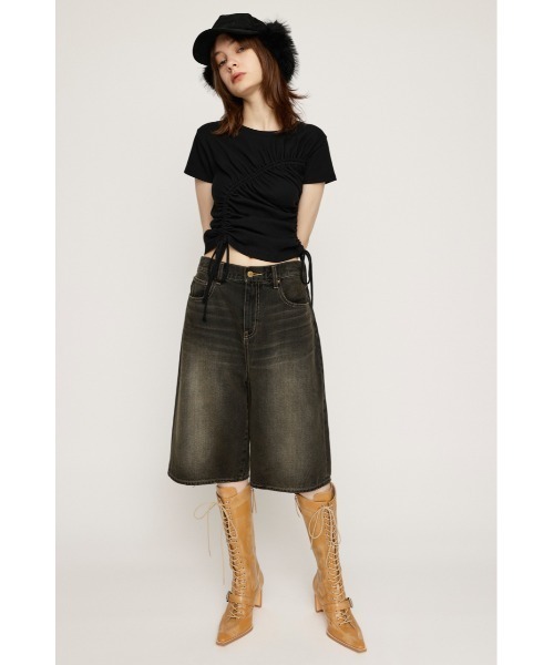 tシャツ ドロストギャザーコンパクトカットソー レディース SLY（スライ）の「【再入荷】DROST GATHER COMPACT TOPS