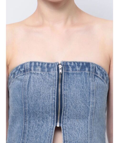 EVRIS（エヴリス）の「ジップデニムビスチェ（キャミソール・レディース・ブラック/ブルー・FREE）」の21枚目の写真