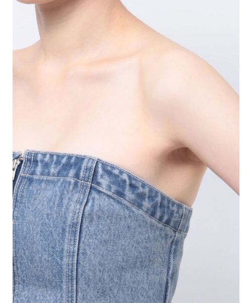 EVRIS（エヴリス）の「ジップデニムビスチェ（キャミソール・レディース・ブラック/ブルー・FREE）」の20枚目の写真