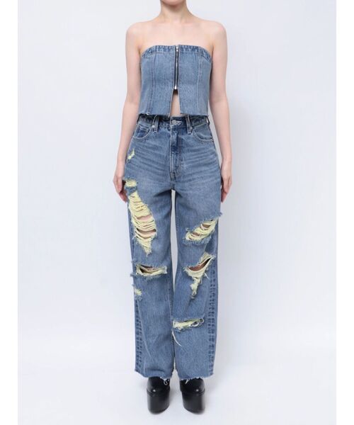 EVRIS（エヴリス）の「ジップデニムビスチェ（キャミソール・レディース・ブラック/ブルー・FREE）」の17枚目の写真