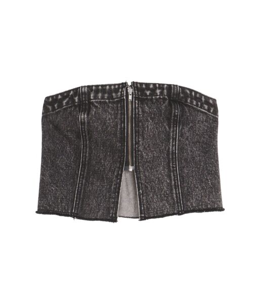 EVRIS（エヴリス）の「ジップデニムビスチェ（キャミソール・レディース・ブラック/ブルー・FREE）」の14枚目の写真