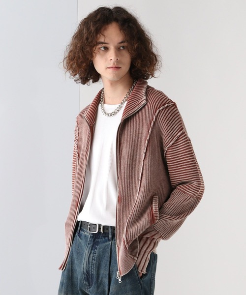 HARE（ハレ）の「ブリーチドライバーズニット(HARE)（ニット/セーター・メンズ・オレンジ/ブラック・SMALL/MEDIUM）」の12枚目の写真