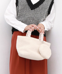 cache cache | カシュカシュ cachecache / ブレイドハンドルボアミニトート(トートバッグ)