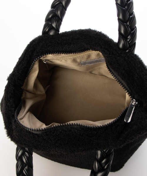 cache cache（カシュ カシュ）の「カシュカシュ cachecache / ブレイドハンドルボアミニトート（トートバッグ・レディース・グレー/アイボリー/ブラック・FREE）」の14枚目の写真