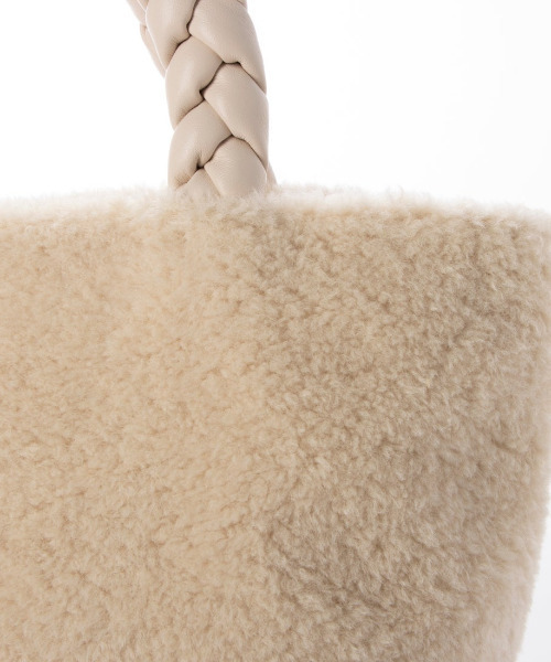 cache cache（カシュ カシュ）の「カシュカシュ cachecache / ブレイドハンドルボアミニトート（トートバッグ・レディース・グレー/アイボリー/ブラック・FREE）」の19枚目の写真