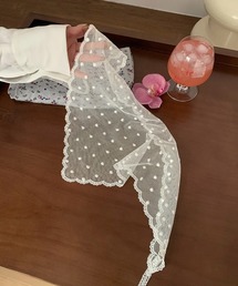 WEGO/花柄レーススカーフ