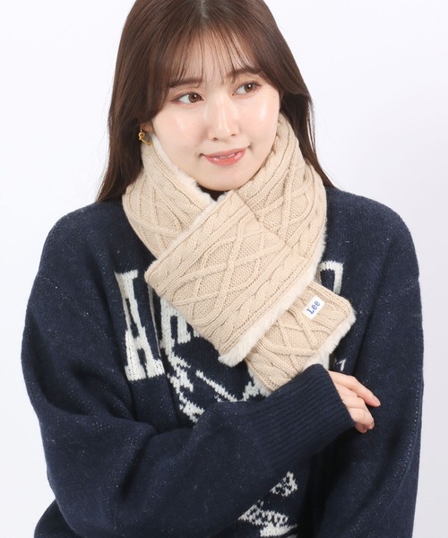 Lee（リー）の「Lee（リー）ケーブル編みニット×フェイクファー