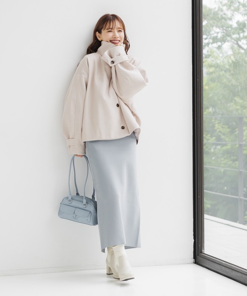 mysty woman（ミスティウーマン）の「ソフトタッチナローニットスカート 152985（スカート・レディース・ブラック/オフホワイト/ブルー・FREE）」の8枚目の写真