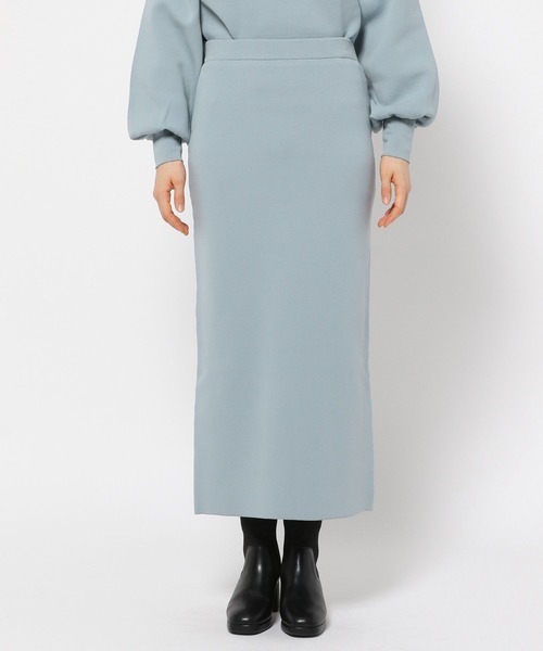 mysty woman（ミスティウーマン）の「ソフトタッチナローニットスカート 152985（スカート・レディース・ブラック/オフホワイト/ブルー・FREE）」の11枚目の写真