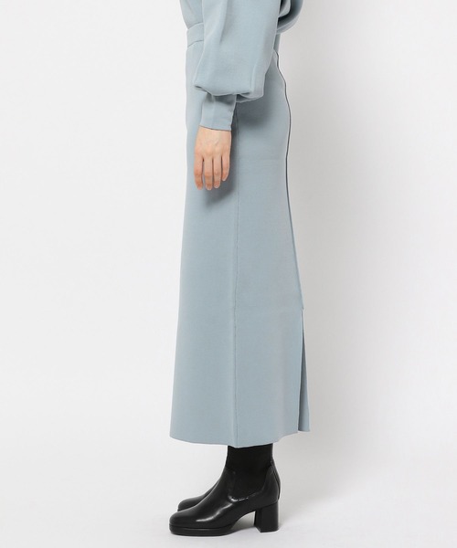 mysty woman（ミスティウーマン）の「ソフトタッチナローニットスカート 152985（スカート・レディース・ブラック/オフホワイト/ブルー・FREE）」の12枚目の写真