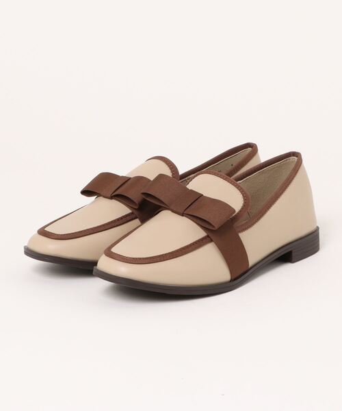 ABC SELECT エービーシーセレクト RIBBON LOAFER 2 フラットリボン 2 W5051 BEIGE（パンプス）｜ABC-MART（エービーシーマート）