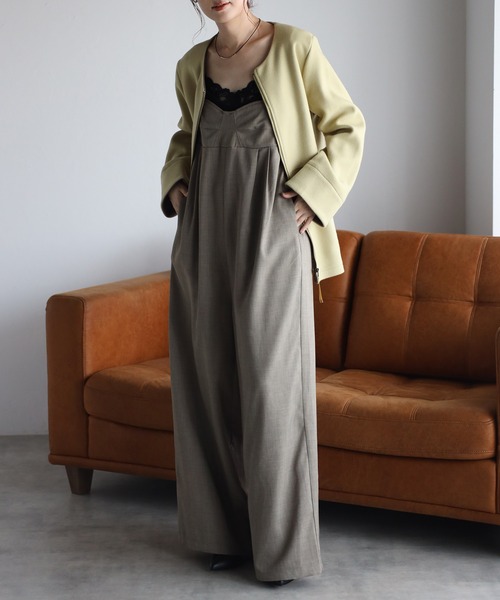 美品★ADORE｜デザインポケット ウール ノーカラージャケット journal standard L'essage（ジャーナルスタンダードレサージュ