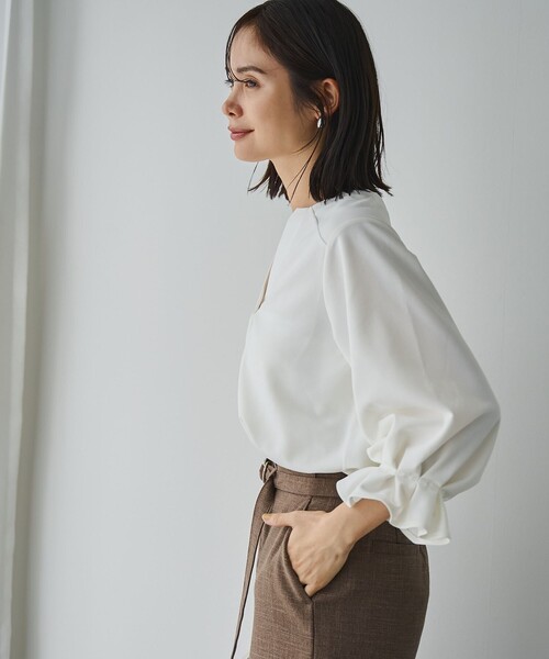 RONEL(ロネル)の「イージージョーゼットスキッパーカットソー(Tシャツ/カットソー・レディース・ブラック/オフホワイト/ライトグレー/ネイビー・S/M/L)」の16枚目の写真