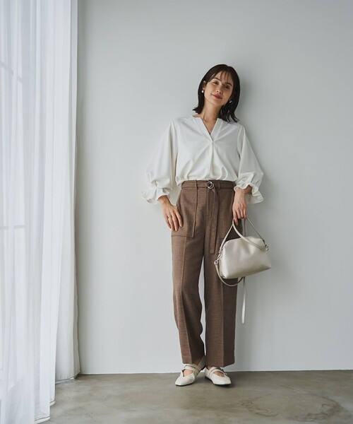 RONEL(ロネル)の「イージージョーゼットスキッパーカットソー(Tシャツ/カットソー・レディース・ブラック/オフホワイト/ライトグレー/ネイビー・S/M/L)」の20枚目の写真