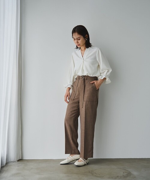 RONEL(ロネル)の「イージージョーゼットスキッパーカットソー(Tシャツ/カットソー・レディース・ブラック/オフホワイト/ライトグレー/ネイビー・S/M/L)」の21枚目の写真