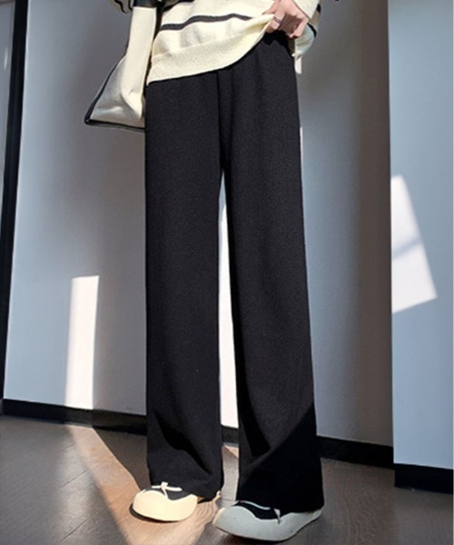 kirakiraShop(キラキラショップ)の「裏起毛 コーデュロイ ワイド ストレート パンツ(その他パンツ・レディース・アイボリー/ベージュ/ブラック・M/L)」の9枚目の写真