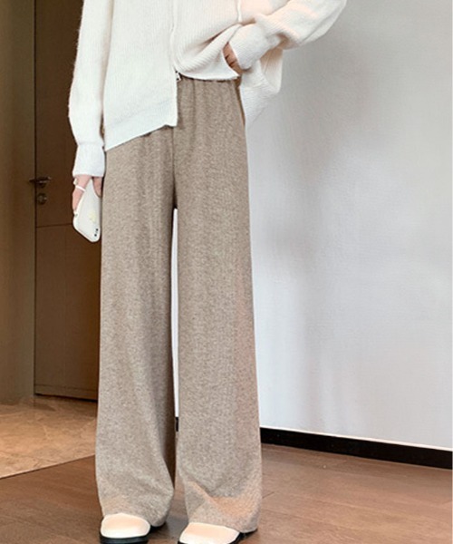 kirakiraShop(キラキラショップ)の「裏起毛 コーデュロイ ワイド ストレート パンツ(その他パンツ・レディース・アイボリー/ベージュ/ブラック・M/L)」の16枚目の写真